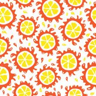 Organic food background oranges seamless pattern