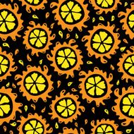 Organic food background oranges seamless pattern N2