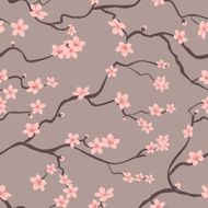 Floral seamless background pattern of cherry tree