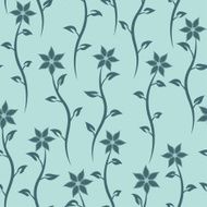 Floral seamless texture Vector blue background