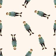 Medieval character cartoon seamless pattern background N17