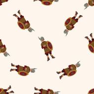 Medieval character cartoon seamless pattern background N21