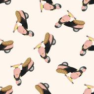 transportation motor cartoon seamless pattern background N11