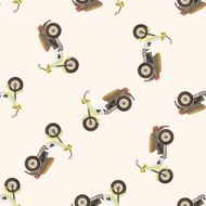 transportation motor cartoon seamless pattern background N14