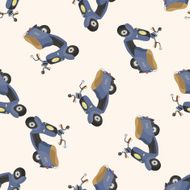 transportation motor cartoon seamless pattern background N16