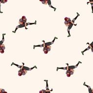 football player cartoon seamless pattern background N11