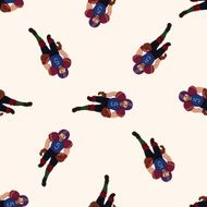 football player cartoon seamless pattern background N13