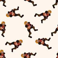 football player cartoon seamless pattern background N14