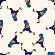 football player cartoon seamless pattern background N15