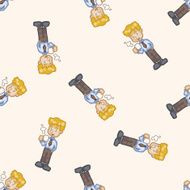 Office workers cartoon seamless pattern background N48