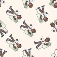 Office workers cartoon seamless pattern background N50