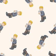 Office workers cartoon seamless pattern background N51