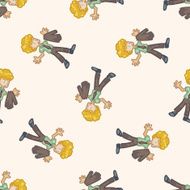 Office workers cartoon seamless pattern background N53
