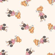 Office workers cartoon seamless pattern background N55