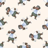 Office workers cartoon seamless pattern background N56