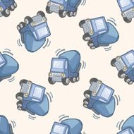 transportation truck cartoon seamless pattern background N8