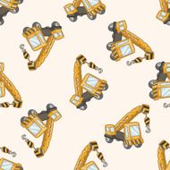 Transportation excavator truck cartoon seamless pattern background N9