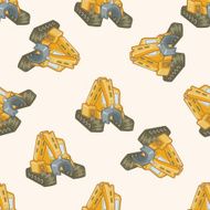 Transportation excavator truck cartoon seamless pattern background N11
