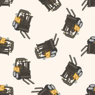 Transportation excavator truck cartoon seamless pattern background N12