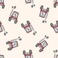 Transportation excavator truck cartoon seamless pattern background N13
