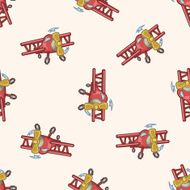 transportation airplane cartoon seamless pattern background N18