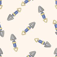 gardening shovel cartoon seamless pattern background N13