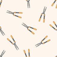 garden shears cartoon seamless pattern background N3