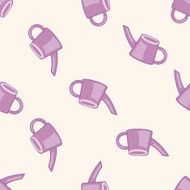 plant waterer cartoon seamless pattern background N6