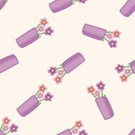 Flower pot cartoon seamless pattern background N6