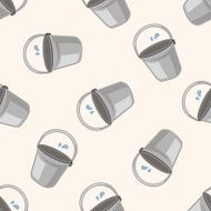 water bucket cartoon seamless pattern background N4