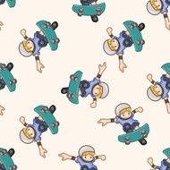 Extreme Sports cartoon seamless pattern background N29