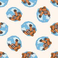 Extreme Sports cartoon seamless pattern background N30