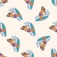 Extreme Sports cartoon seamless pattern background N32