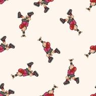 Extreme Sports cartoon seamless pattern background N34