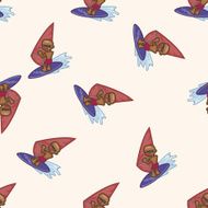 Extreme Sports cartoon seamless pattern background N37