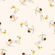 people cartoon character seamless pattern background