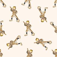 fairytale Monkey King cartoon seamless pattern background