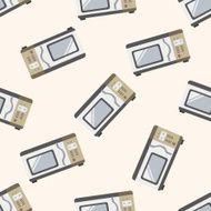 Home appliances theme microwave cartoon seamless pattern background N5