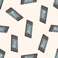 Home appliances theme tv cartoon seamless pattern background N5