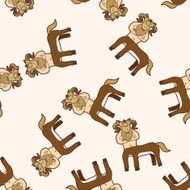 bizarre monster cartoon seamless pattern background N14