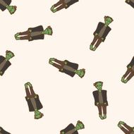 bizarre monster cartoon seamless pattern background N15