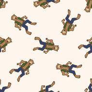 bizarre monster cartoon seamless pattern background N16