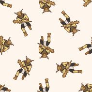 bizarre monster cartoon seamless pattern background N17