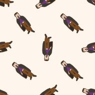 bizarre monster cartoon seamless pattern background N18