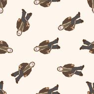 bizarre monster cartoon seamless pattern background N19