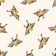 bizarre monster cartoon seamless pattern background N20