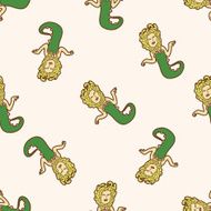 bizarre monster cartoon seamless pattern background N21