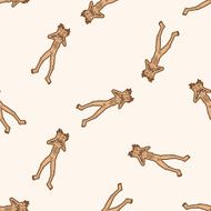 bizarre monster cartoon seamless pattern background N22