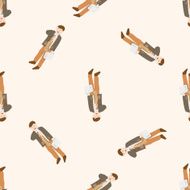 Office workers cartoon seamless pattern background N60