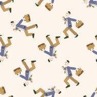 Office workers cartoon seamless pattern background N65